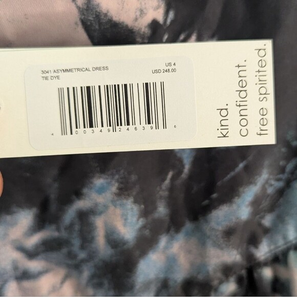 Unsubscribed Silk Tie Dye Asymmetrical Midi Dress Women's Size 4 NWT - Picture 6 of 9